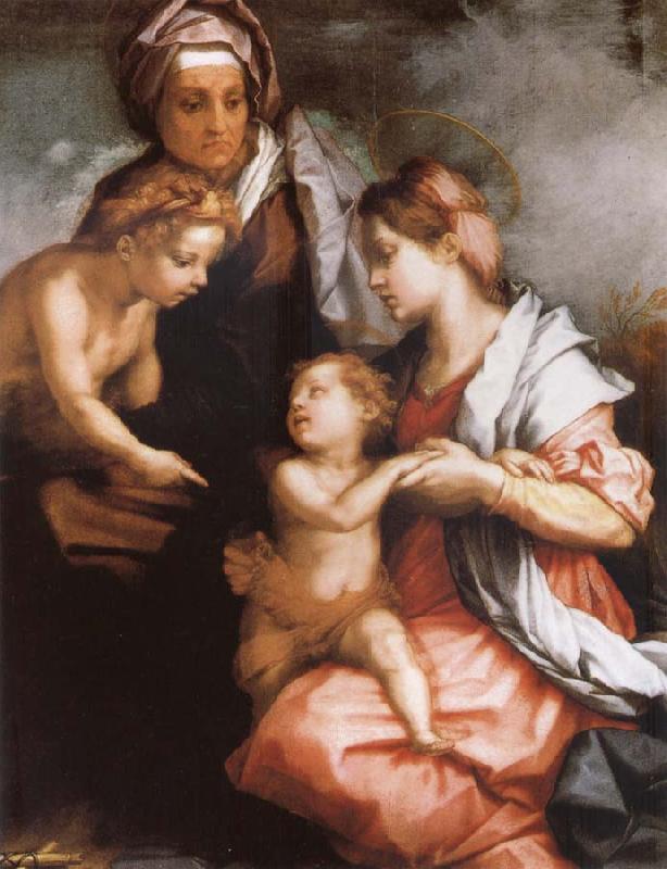 Andrea del Sarto The Madonna and the Nino, with Holy Isabel and the young one San Juan oil painting image